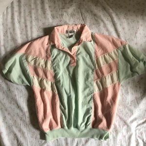 80s Short Sleeve Pastel Windbreaker